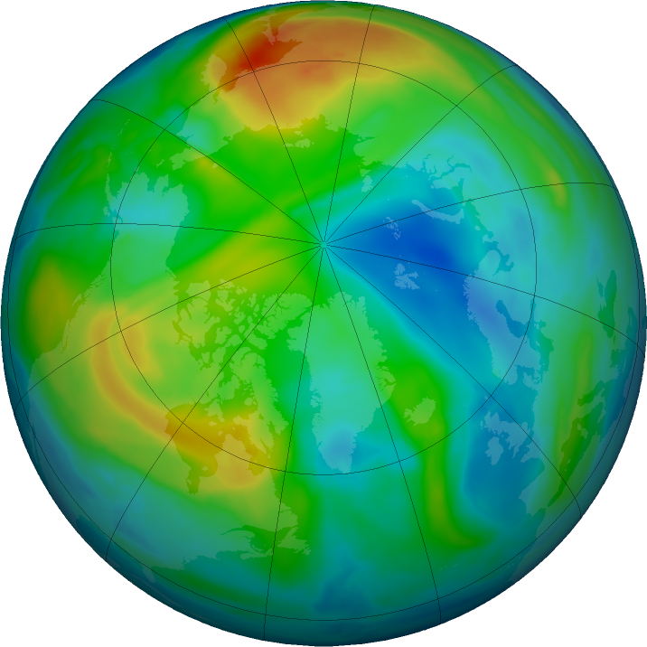 Arctic ozone map for 02 December 2022